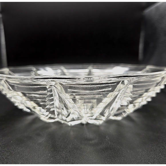 Vtg Anchor Hocking 158 Clear 12 Sided Pressed Glass Candy Trinket Dish Geometric - Picture 3 of 7